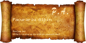 Pacurariu Albin névjegykártya